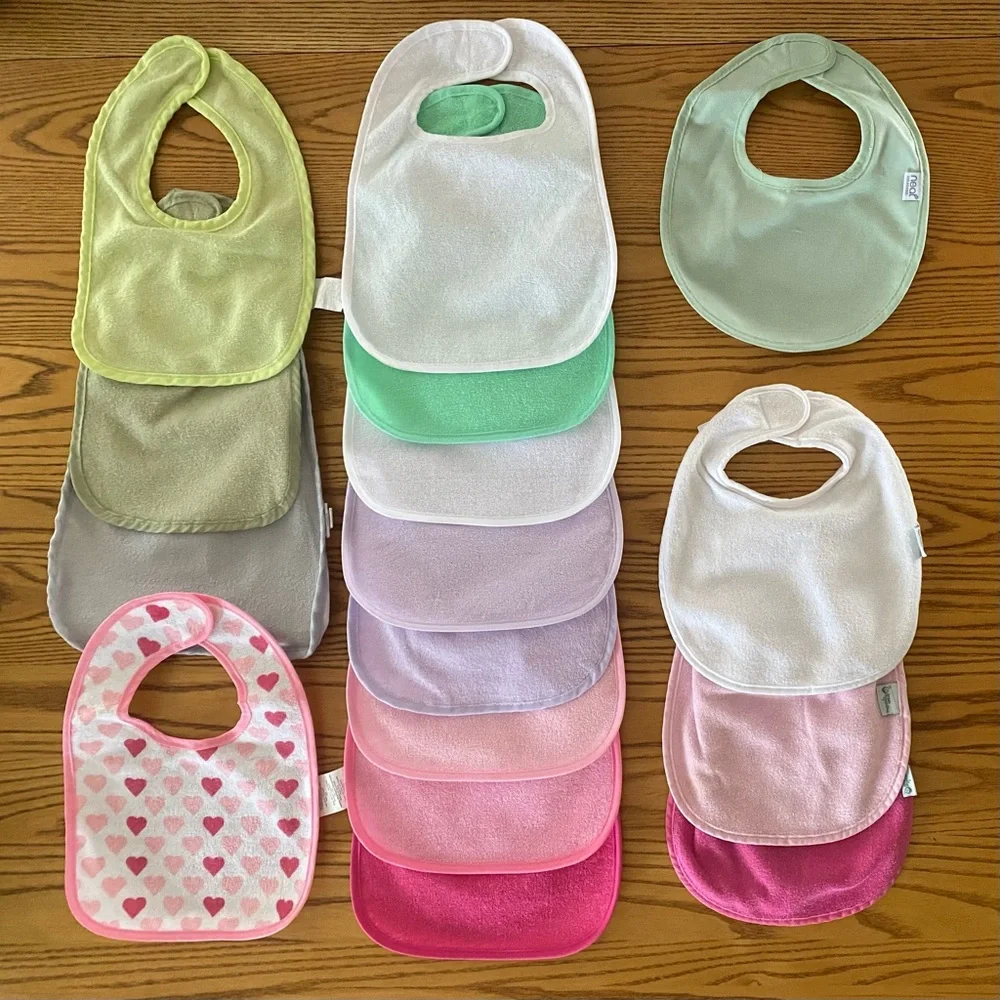 Assorted Plastic Lined Baby Bib Set - Multicolor